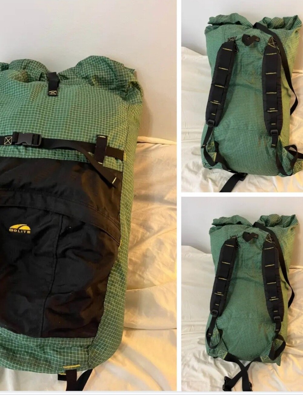 GOLITE Gust SuperLightweight Green & White  Backpack. Size Large. Vintage.
